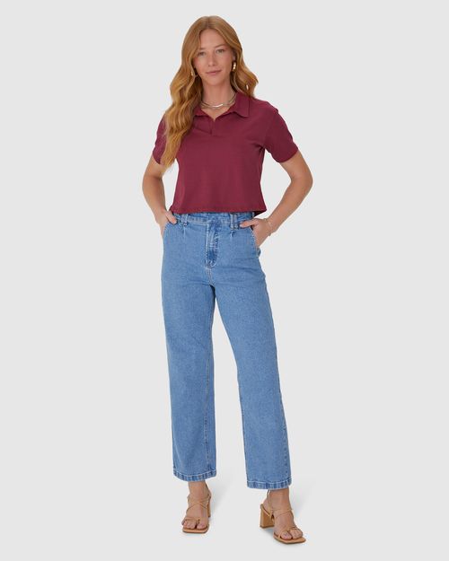 Blusa Cropped Feminina Gola Esporte Em Algodão