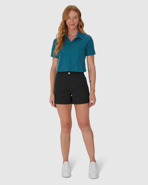Blusa Cropped Feminina Gola Esporte Em Algodão