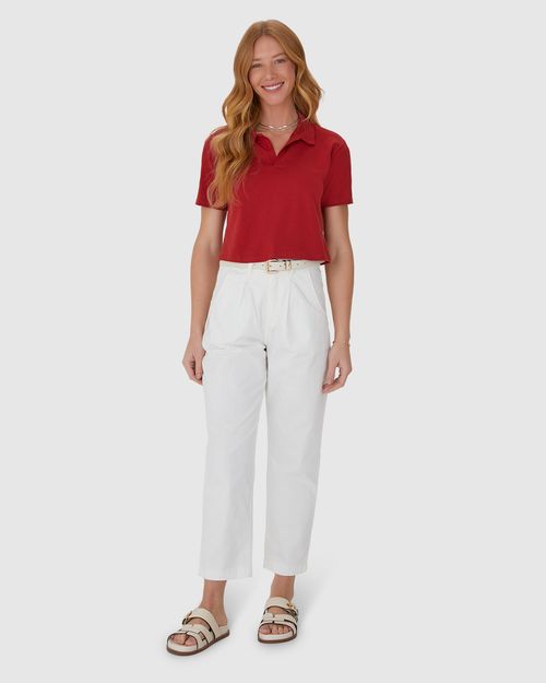Blusa Cropped Feminina Gola Esporte Em Algodão