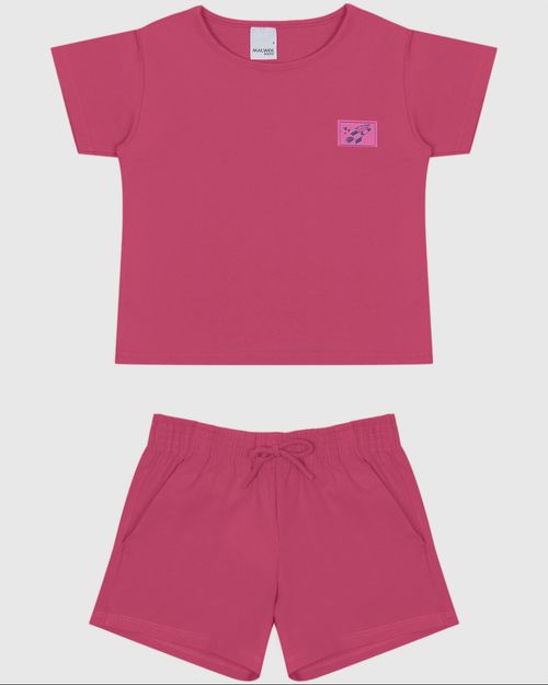Conjunto Infantil Menina Blusa E Shorts Em Algodão Malwee Kids