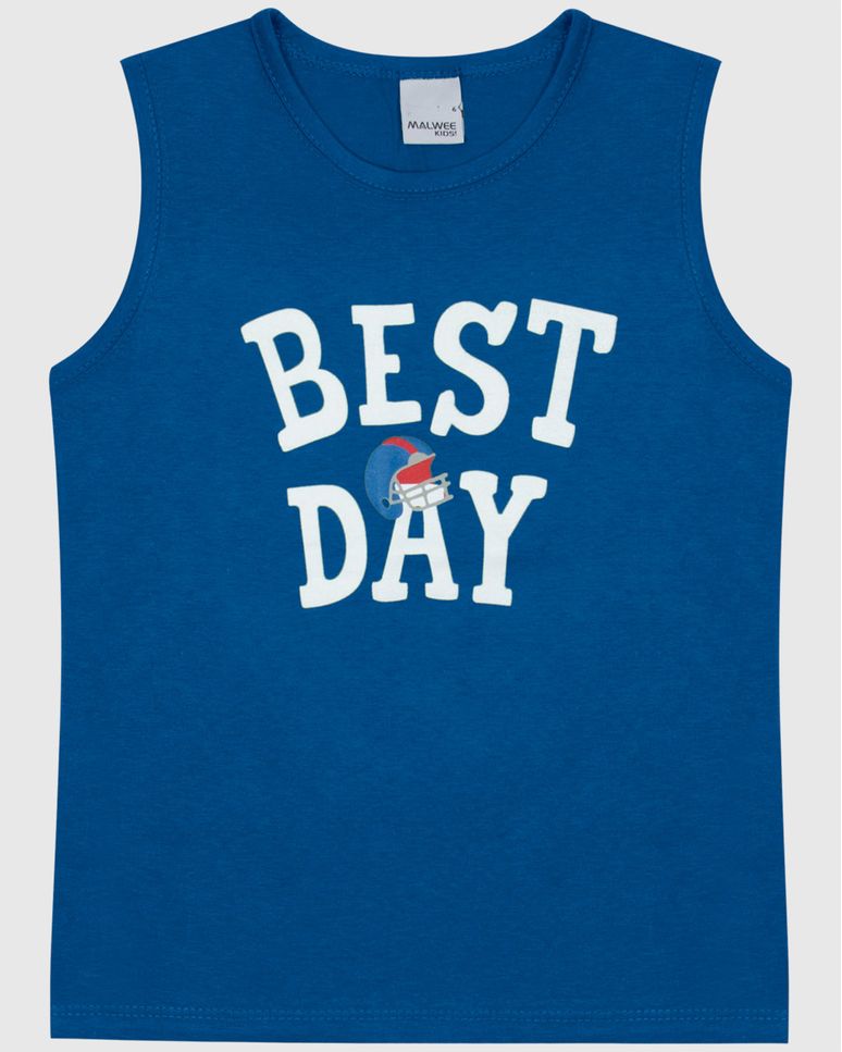 Regata Infantil Menino Com Estampa Frontal Em Algodão Malwee Kids