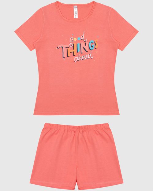 Pijama Infantil Menina Blusa Estampa Lettering Em Algodão Malwee Kids