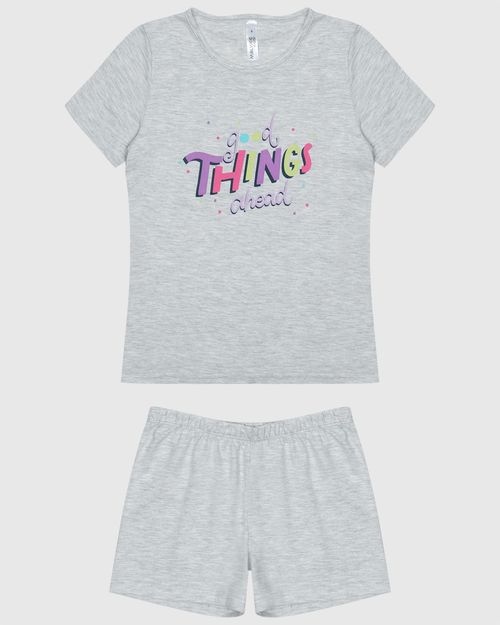 Pijama Infantil Menina Blusa Estampa Lettering Em Algodão Malwee Kids