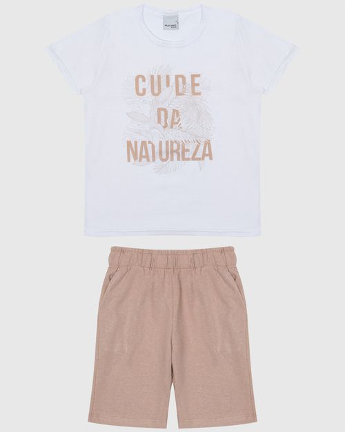 Conjunto Infantil Menino Camiseta Cuide da Natureza Malwee Kids