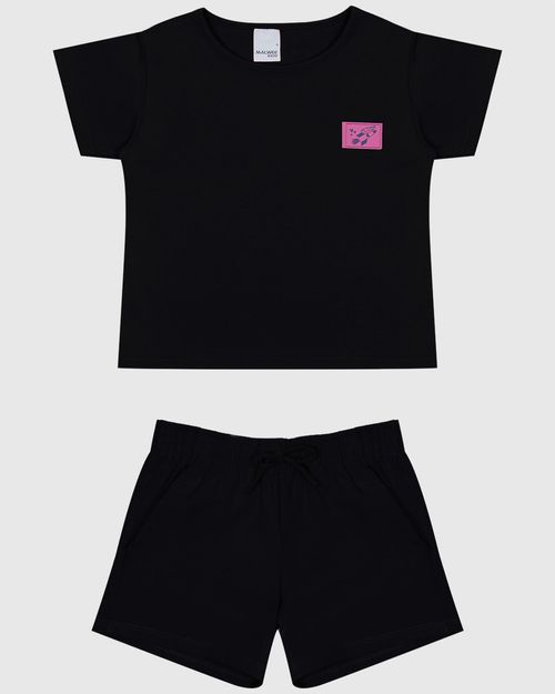 Conjunto Infantil Menina Blusa E Shorts Em Algodão Malwee Kids