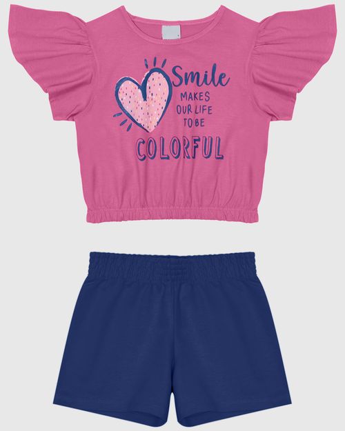 Conjunto Infantil Menina Blusa Com Estampa Frontal Malwee Kids