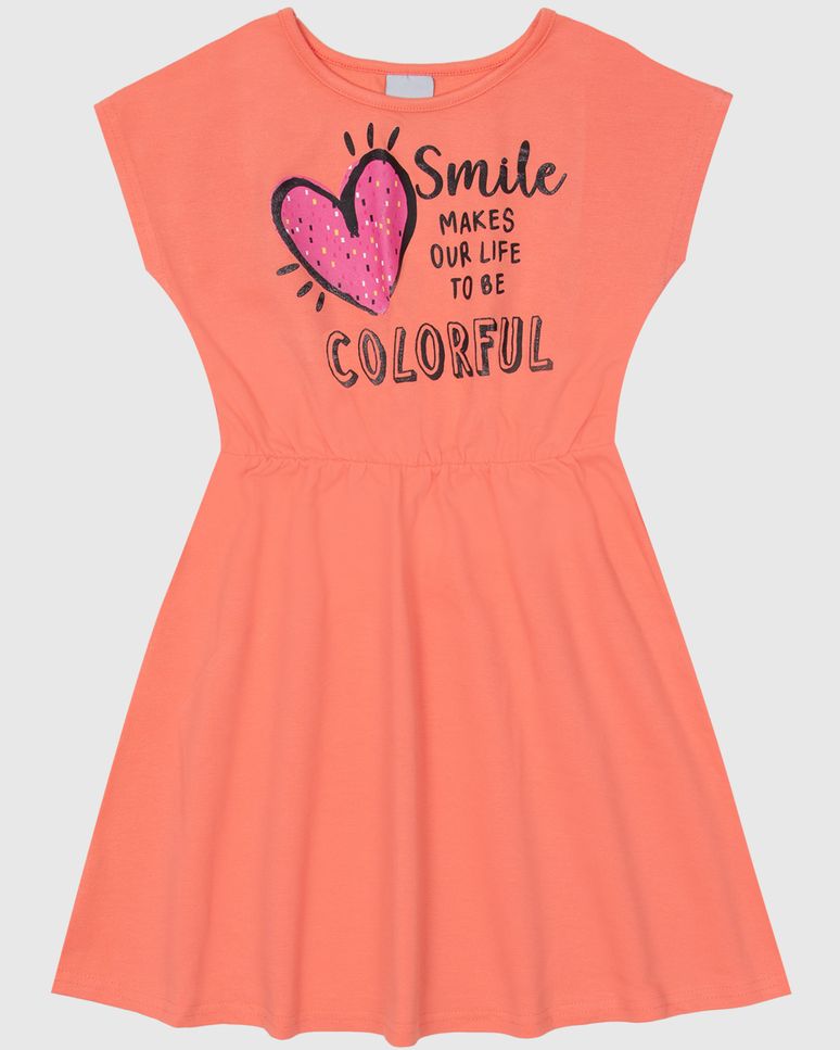 Vestido Infantil Com Estampa Frontal Em Moletom Malwee Kids