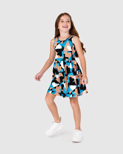 Vestido Infantil Estampado Em Algodão Malwee Kids