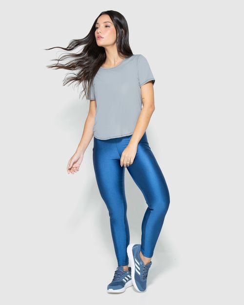 Blusa Feminina Slim Abertura Costas Em Malha Rajada Dry - ENFIM