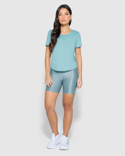 Blusa Feminina Slim Abertura Costas Em Malha Rajada Dry - ENFIM