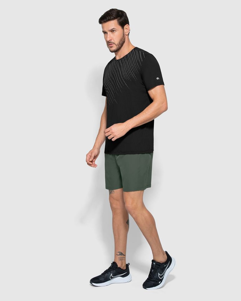 Camiseta Masculina Estampa Abstrata Em Malha Dry E Proteção UV50+ - ENFIM