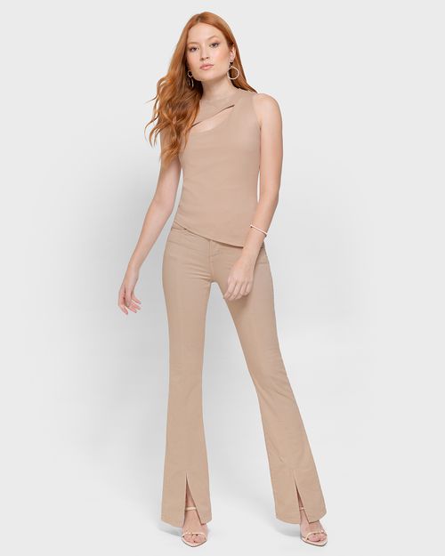 Blusa Feminina Recorte Frontal Em Malha Interlock - ENFIM