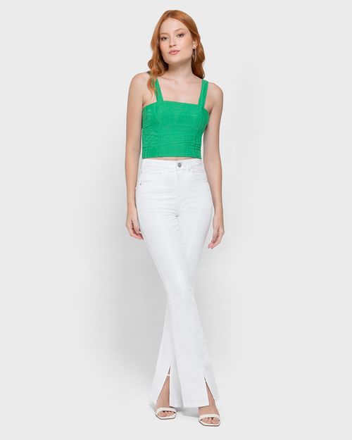 Blusa Cropped Feminina Em Tecido Bordado Geométrico - ENFIM
