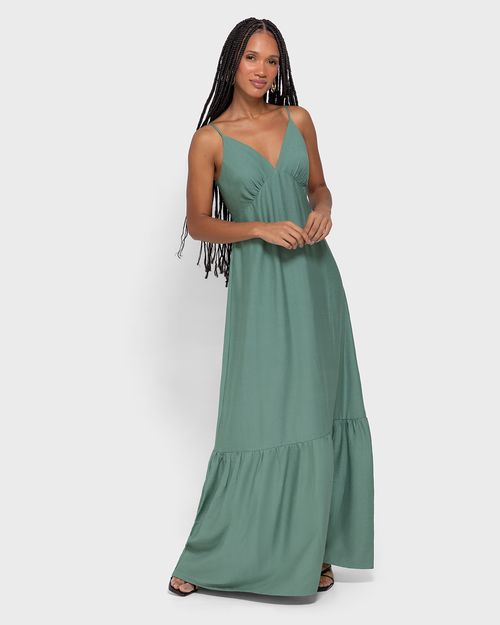 Vestido Longo Feminino Marias Decote V Em Viscose - ENFIM