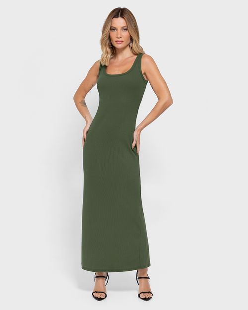Vestido Longo Feminino Fenda Barra Costas Em Ribana - ENFIM