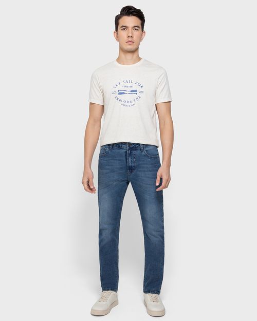Calça Masculina Slim Bolso Funcional Em Jeans Com Elastano - ENFIM