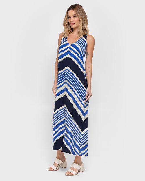 Vestido Midi Feminino Estampado Alças Transpasse Costas Em Viscose - ENFIM