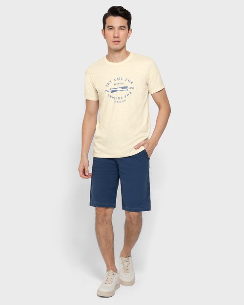 Camiseta Masculina Slim Set Sail For Adventure Em Malha Linho - ENFIM