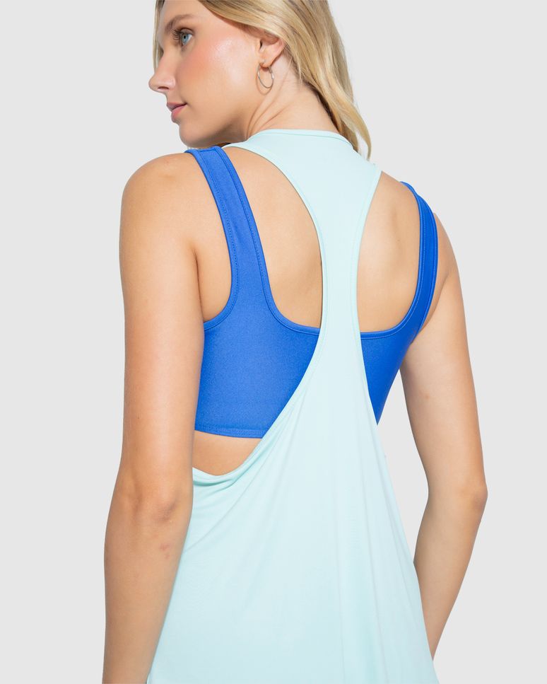 Regata Nadador Feminina Cava Ampla Em Malha Dry E Proteção UV50+ - ENFIM