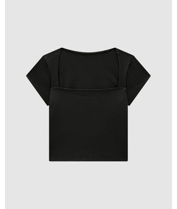 Blusa Justa Feminina Decote Quadrado Em Malha Texturizada - ENFIM