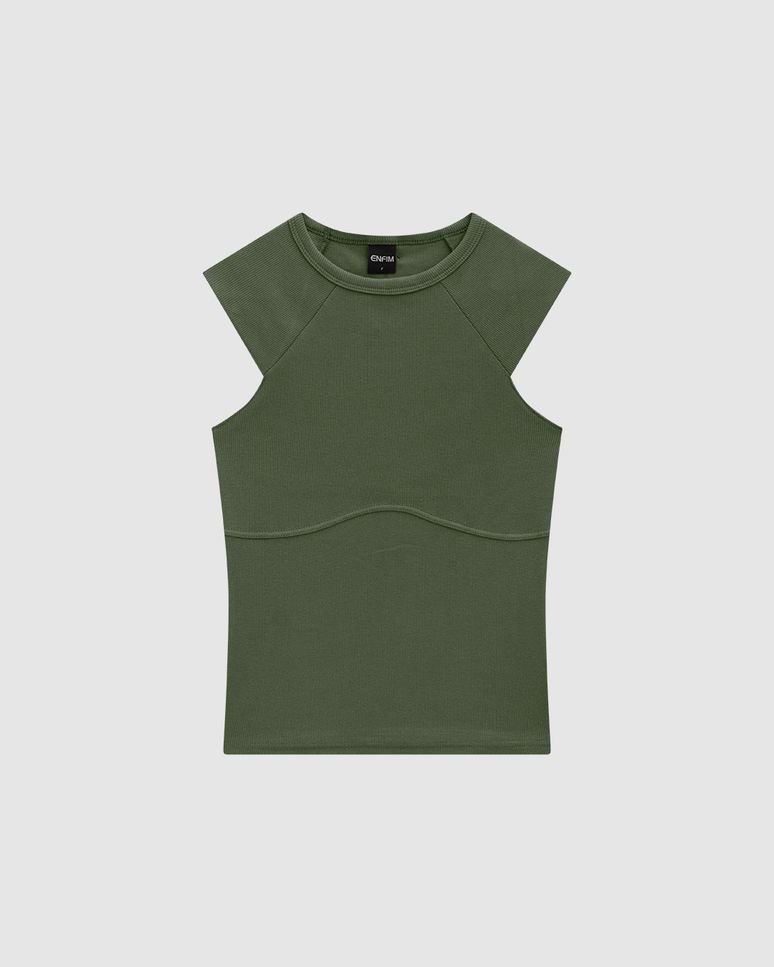Blusa Justa Feminina Cava Raglan Em Ribana - ENFIM