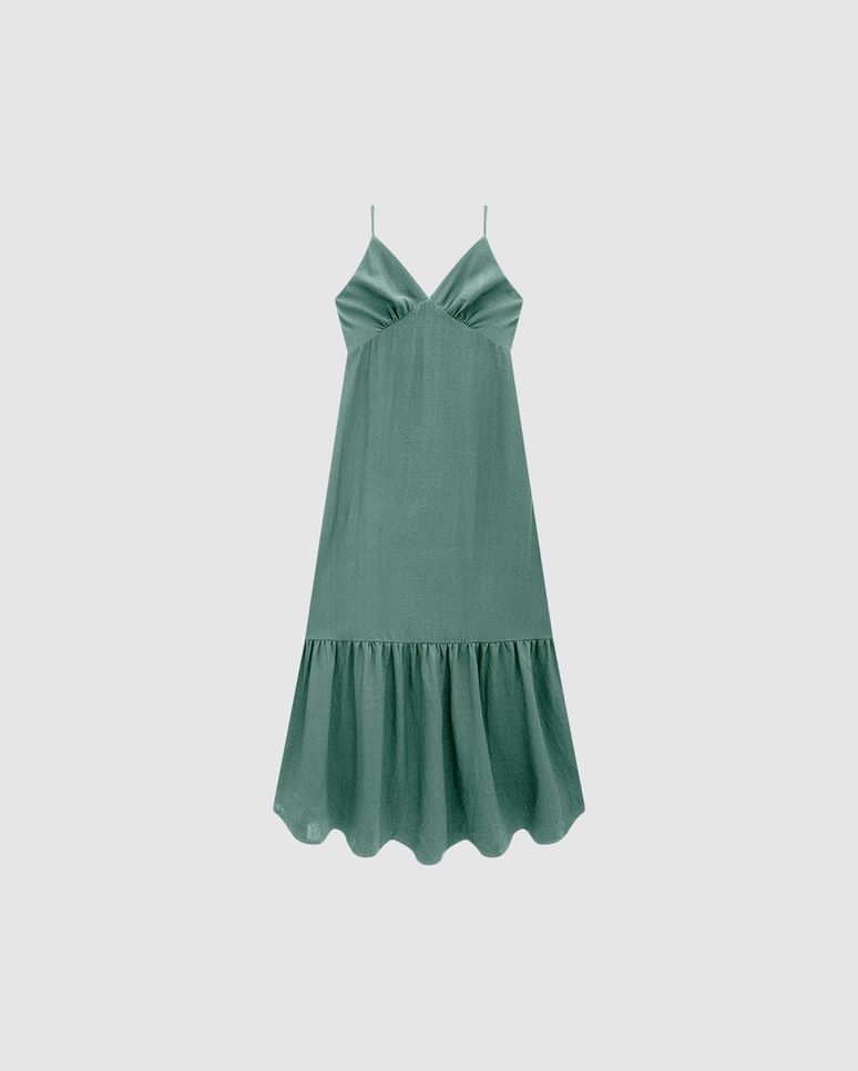 Vestido Longo Feminino Marias Decote V Em Viscose - ENFIM
