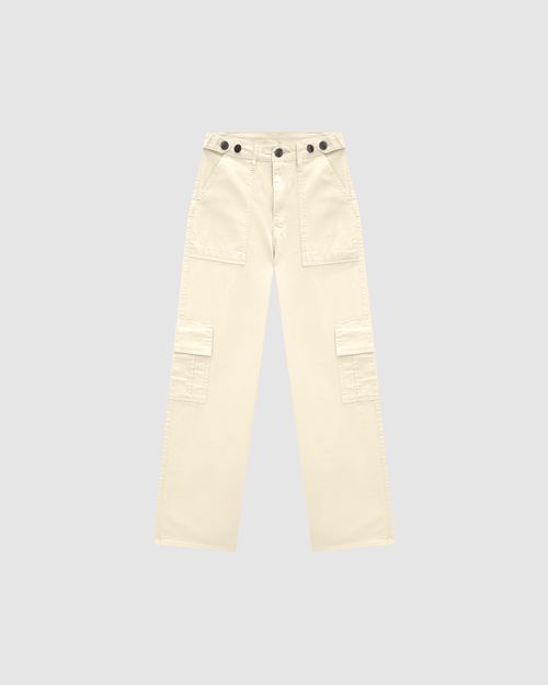 Calça Feminina Reta 90's Bolso Cintura Com Regulador Em Sarja - ENFIM