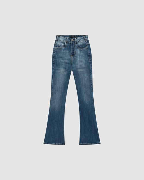 Calça Feminina Bootcut Cintura Alta Em Jeans Com Elastano - ENFIM
