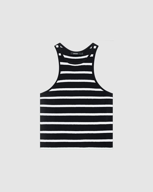 Regata Justa Feminina Listrada Decote Halter Neck Em Tricô De Viscose - ENFIM