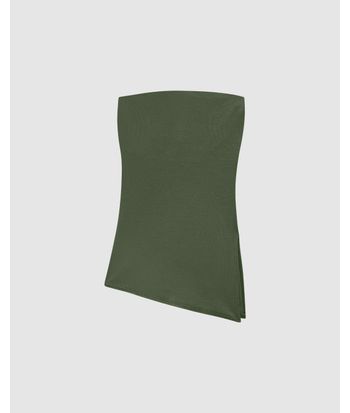 Blusa Feminina Sem Alças Fenda Lateral Em Ribana - ENFIM