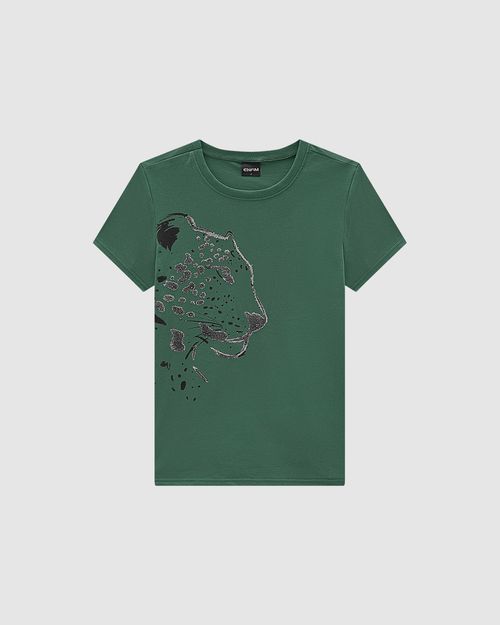 T-Shirt Feminina Slim Estampa Resinada Em Algodão - ENFIM