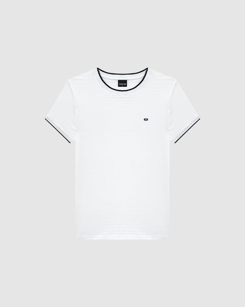 Camiseta Masculina Gola E Manga Retilínea Em Malha Texturizada - ENFIM