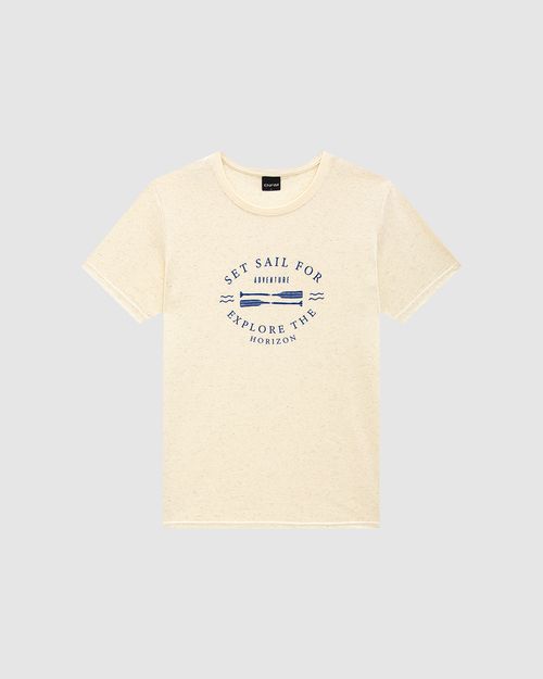 Camiseta Masculina Slim Set Sail For Adventure Em Malha Linho - ENFIM