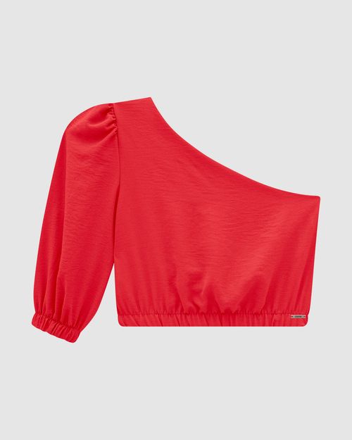 Blusa Cropped Feminina Decote Ombro Só Em Malha Texturizada - ENFIM