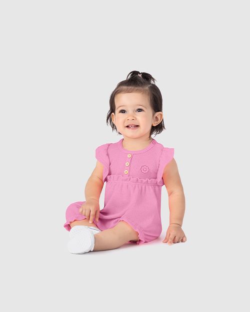Macaquinho Infantil Menina Babados Em Malha Thermal Malwee Kids