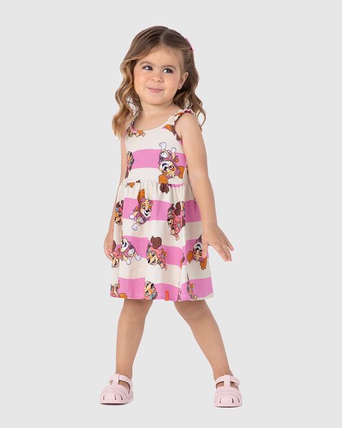 Vestido Infantil Rodado Patrulha Canina Em Algodão Malwee Kids