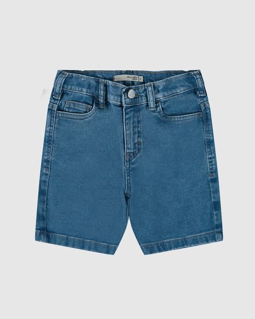 Bermuda Infantil Menino Cós Ajustável Em Jeans Moletom Malwee Kids