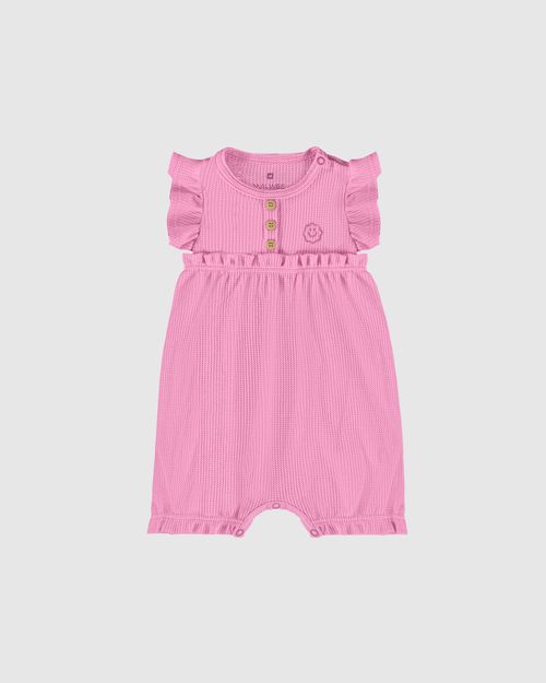 Macaquinho Infantil Menina Babados Em Malha Thermal Malwee Kids