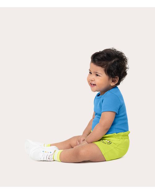 Conjunto Infantil Menina Body Manga Curta Em Ribana Malwee Kids