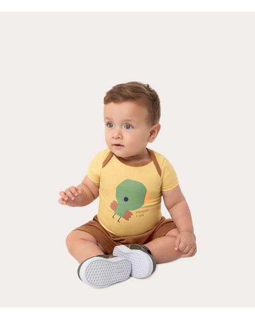Conjunto Infantil Menino Body Passarinho Em Algodão Malwee Kids