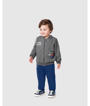 Conjunto Infantil Menino Play All Day Em Moletom Flanelado Malwee Kids