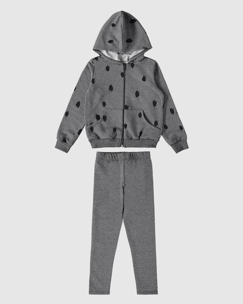 Conjunto Infantil Menina Jaqueta E Calça Em Moletom Flanelado Malwee Kids