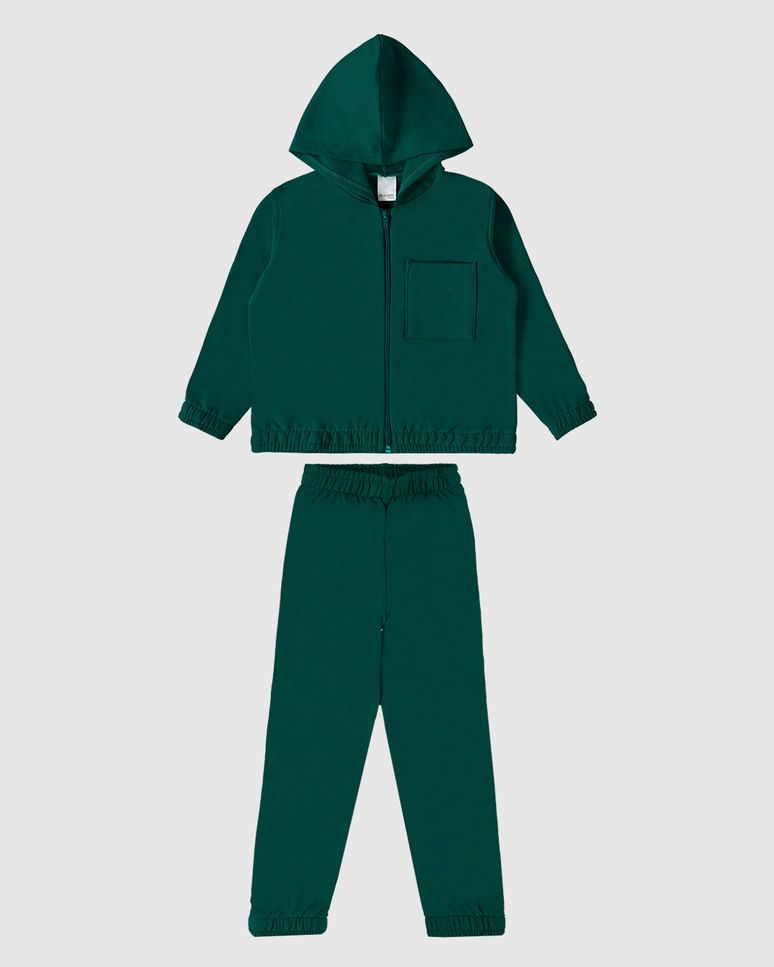 Conjunto Infantil Menino Jaqueta Estampa Costas Em Moletom Malwee Kids