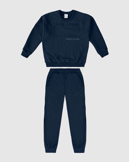 Conjunto Infantil Menino Estampa Alto Relevo Em Moletom Malwee Kids