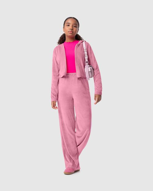 Conjunto Menina Jaqueta E Calça Em Malha Plush Malwee Kids