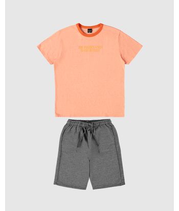 Conjunto Menino Camiseta Em Malha Fio A Fio Malwee Kids