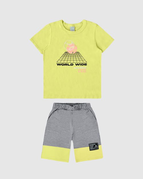 Conjunto Infantil Menino World Wild Em Algodão Malwee Kids