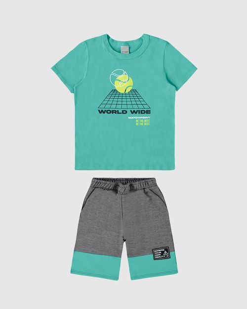 Conjunto Infantil Menino World Wild Em Algodão Malwee Kids