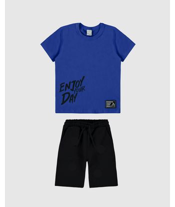 Conjunto Infantil Menino Enjoy Your Day Em Algodão Malwee Kids