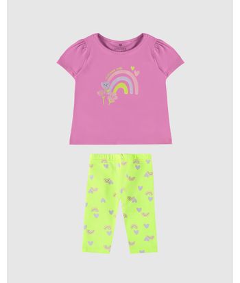 Conjunto Infantil Menina Arco-Íris Em Algodão Malwee Kids